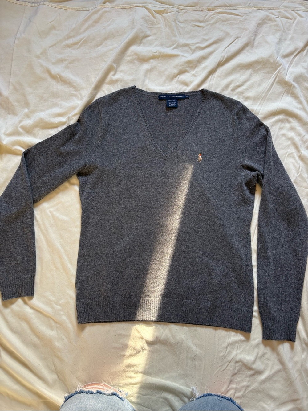 Polo by Ralph Lauren Charcoal V-Neck Sweater